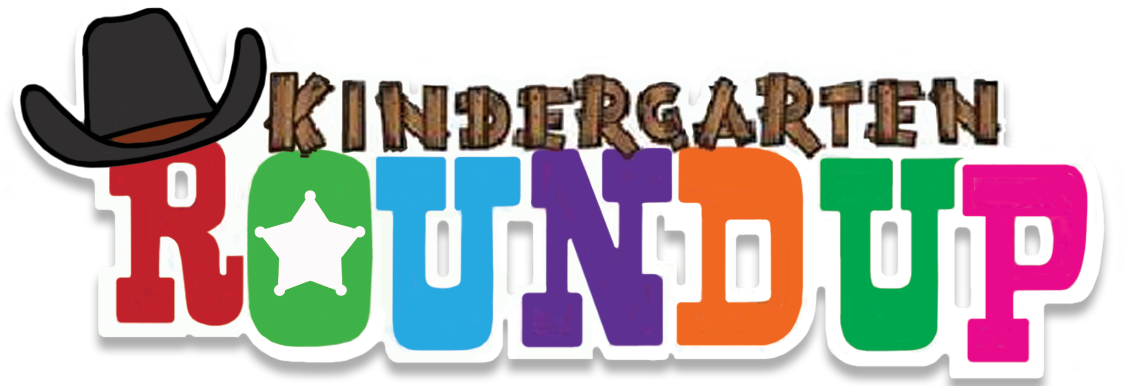 Kindergarten Roundup with a cowboy hat on the R of Roundup