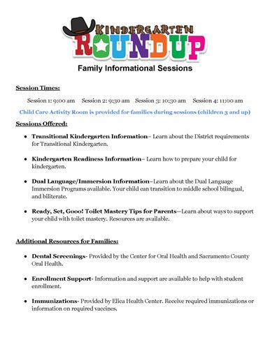 Kindergarten Roundup Session Information