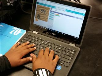 Rio Tierra students participating in the Hour of Code