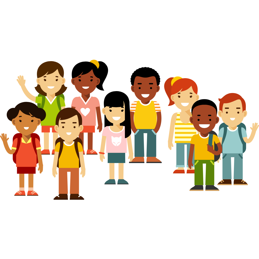 diverse school children graphic