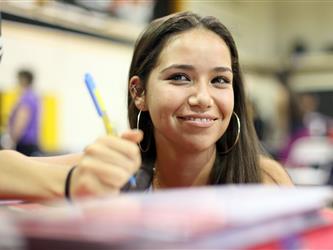 female student smiling