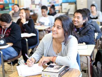 students in classroom working