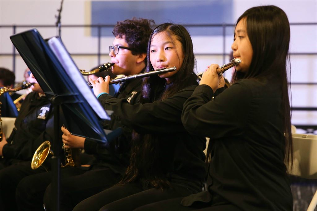 students playing musical instruments