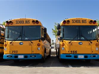 Two BlueBird EV School buses