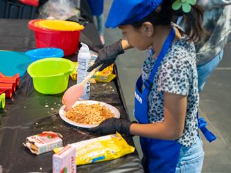 Student Participating in Chopped Challenge