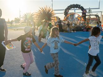 Student smiling at the camera