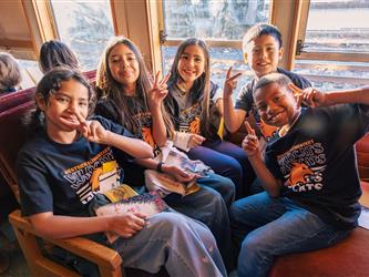 Westside after school program students in groups of 5