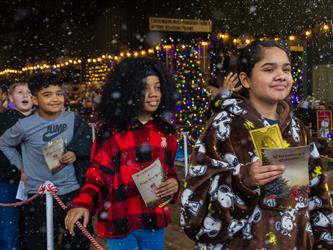 December 2025 - Students lining up at the Polar Express