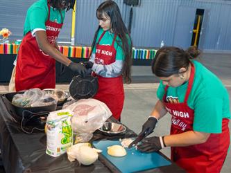 Student Participating in Chopped Challenge