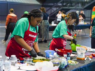 Student Participating in Chopped Challenge