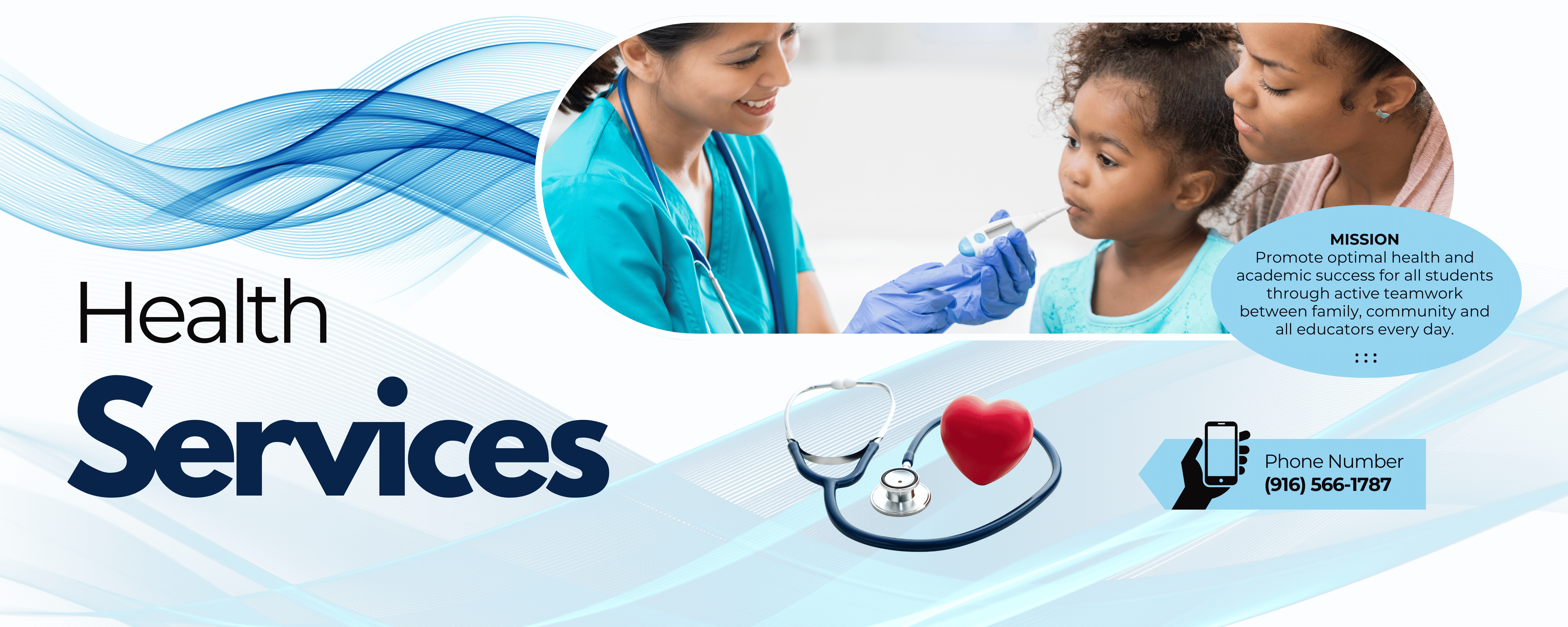 health services school nurse taking temperature from child