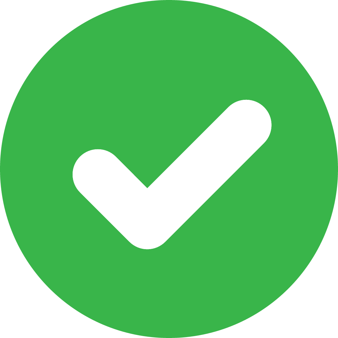 check mark in green circle